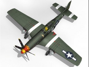 north american p51d mustang desert rat 3D Модель