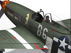 north american p51d mustang desert rat 3D Модель
