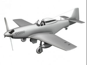 north american p51d mustang desert rat 3D Модель