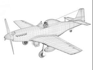 north american p51d mustang desert rat 3D Модель