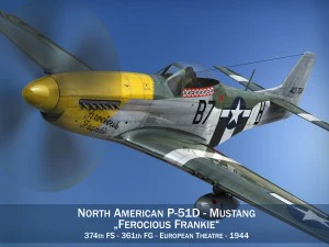 north american p51d mustang ferocious frankie 3D Model