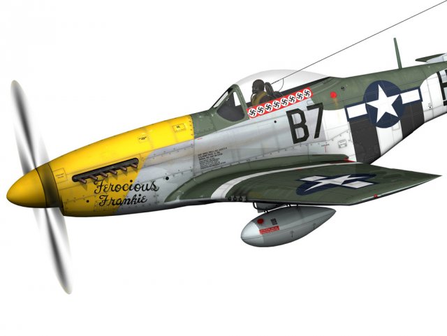 north american p51d mustang ferocious frankie 3D Model .c4d .max .obj .3ds .fbx .stl .blend 
