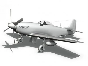 north american p51d mustang ferocious frankie 3D Model