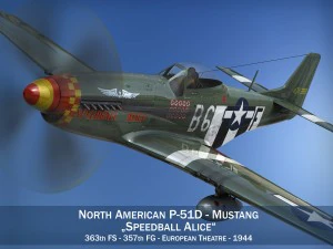 north american p51d mustang speedball alice 3D Model