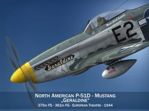 north american p51d mustang geraldine 3D Model