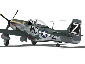 north american p51d mustang glengary guy 3D Model