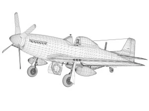 north american p51d mustang glengary guy 3D Model