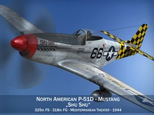 north american p51d mustang shu shu 3D Model