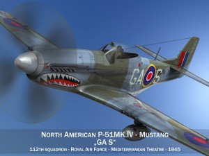 north american p 51k mustang mkiv raf 3D Model