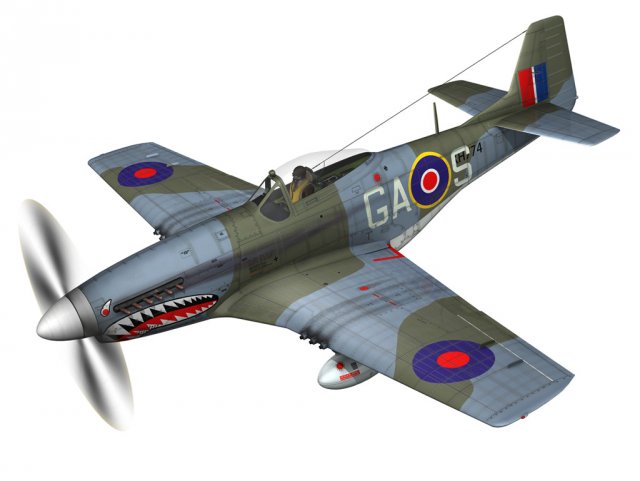 north american p 51k mustang mkiv raf 3D मॉडल .c4d .max .obj .3ds .fbx .stl .blend