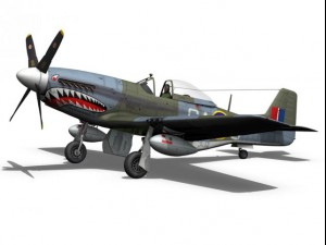 north american p 51k mustang mkiv raf 3D Model