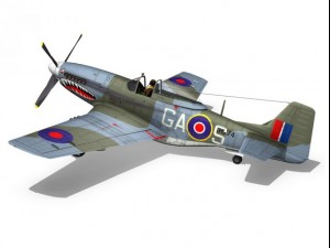 north american p 51k mustang mkiv raf 3D Model