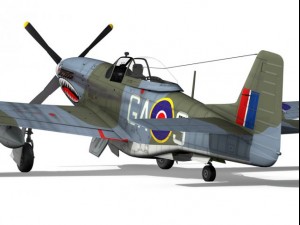 north american p 51k mustang mkiv raf 3D Model