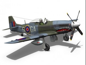 north american p 51k mustang mkiv raf 3D Model