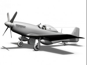 north american p 51k mustang mkiv raf 3D Model