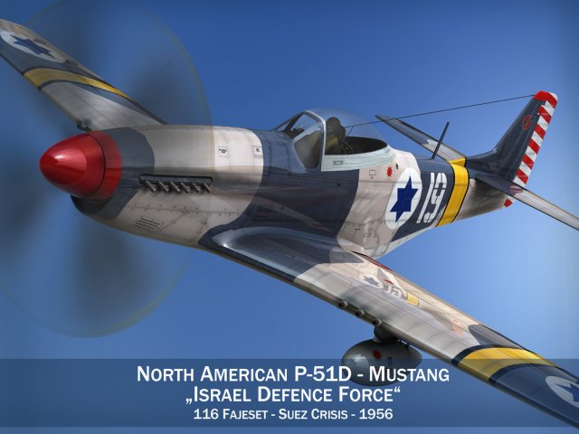 north american p51d mustang israel defence force 3D-Modell .c4d .max .obj .3ds .fbx .stl .blend 