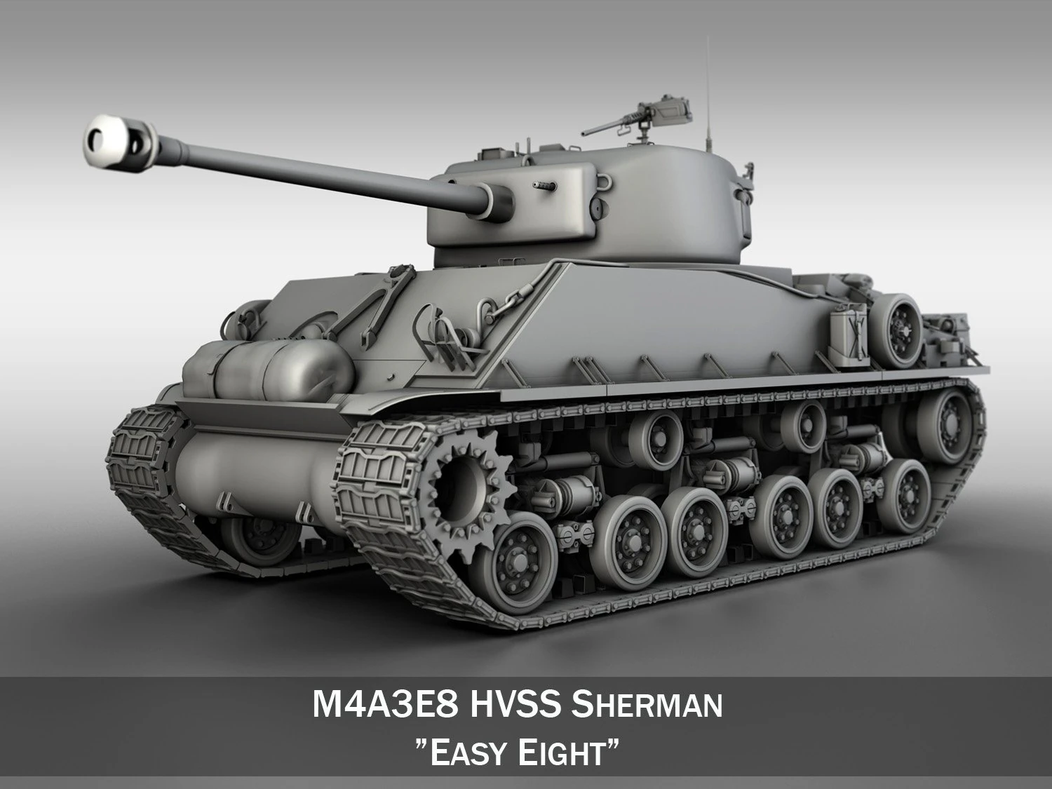 m4a3e8 sherman easy eight 3D Model .c4d .max .obj .3ds .fbx .stl .blend 