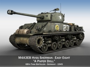 m4a3e8 sherman easy eight a paper doll 3D Model