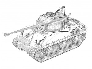 m4a3e8 sherman easy eight a paper doll 3D Model