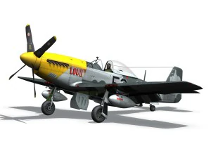 north american p51d mustang lou iv 3D Model