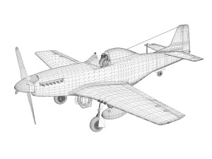 north american p51d mustang lou iv 3D Model