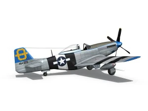 north american p51d mustang jumpin jacques 3D Model