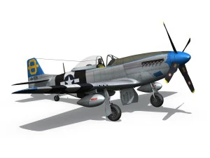 north american p51d mustang jumpin jacques 3D Model