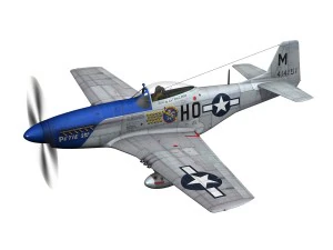 north american p51d mustang petie 2nd 3D Model