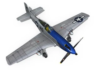 north american p51d mustang petie 2nd 3D Model