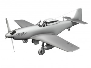north american p51d mustang petie 2nd 3D मॉडल