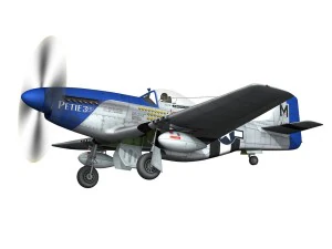 north american p51d mustang petie 3rd 3D Model
