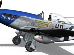 north american p51d mustang petie 3rd 3D Model