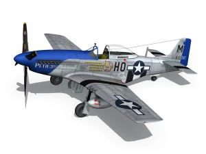 north american p51d mustang petie 3rd 3D Model