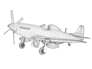 north american p51d mustang petie 3rd 3D Model