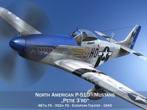 north american p51d mustang petie 3rd Modèle 3D