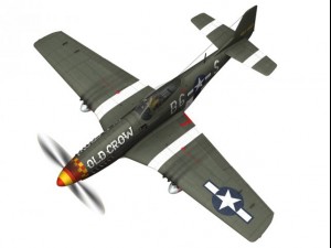 north american p51d mustang old crow 3D Model