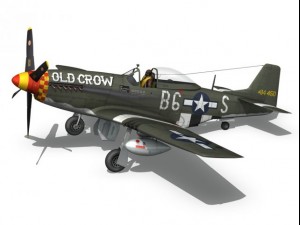 north american p51d mustang old crow 3D Model
