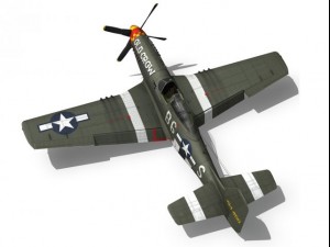 north american p51d mustang old crow 3D Model