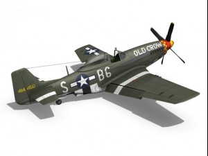 north american p51d mustang old crow 3D Model