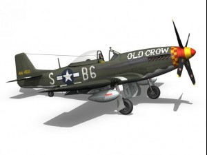 north american p51d mustang old crow 3D Model