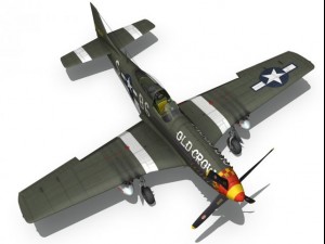 north american p51d mustang old crow 3D Model