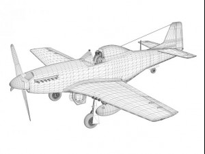 north american p51d mustang old crow 3D Model