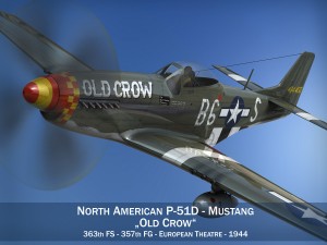north american p51d mustang old crow 3D Model