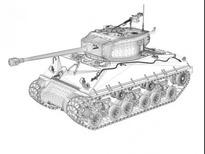 m4a3e8 sherman easy eight korea 3D Model