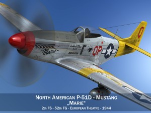 north american p51d mustang marie 3D मॉडल