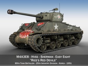 m4a3e8 sherman easy eight rices red devils 3D Model