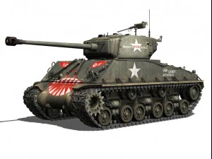 m4a3e8 sherman easy eight rices red devils 3D Model