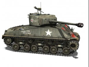 m4a3e8 sherman easy eight rices red devils 3D Model