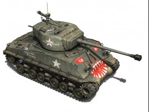 m4a3e8 sherman easy eight rices red devils 3D Model