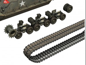 m4a3e8 sherman easy eight rices red devils 3D 모델